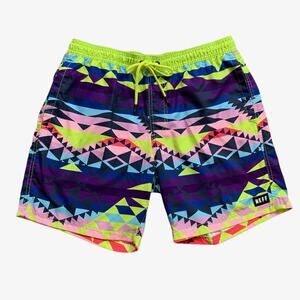 Neff Shorts Mens L Large Geometric Untraditional Hot Tub Unlined Swim Trunks